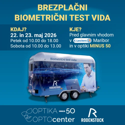 Optocenter | Optika Minus 50 - BREZPLAČNI DNEye® BIOMETRIČNI TEST VIDA – RODENSTOCK PRIKOLICA prihaja v Maribor 22. in 23. maja 2026